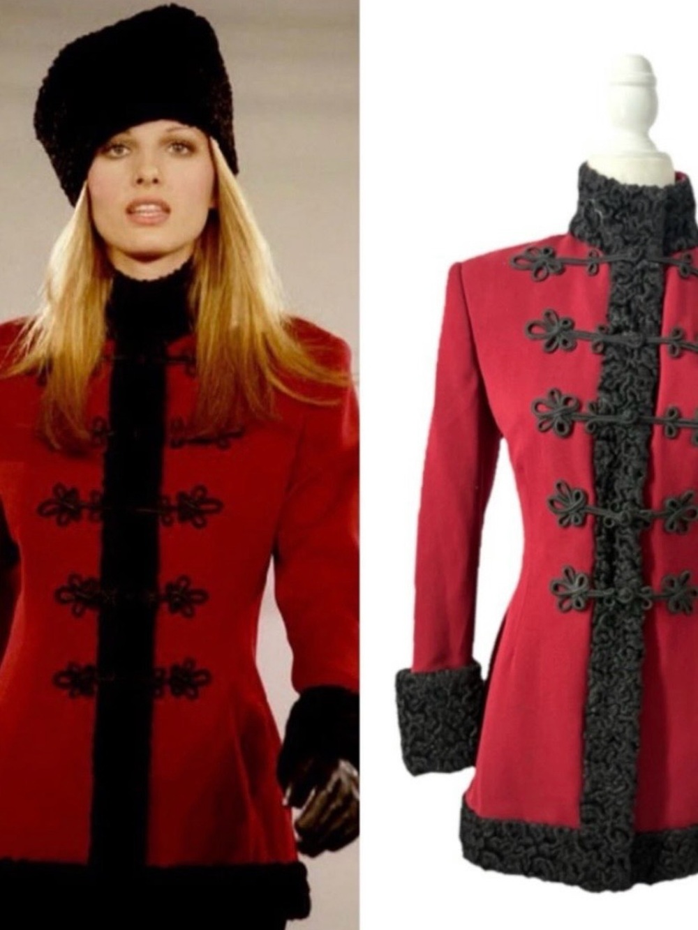 Vintage Ralph Lauren Collection Runway Russian Military Coat Jacket Blazer 14